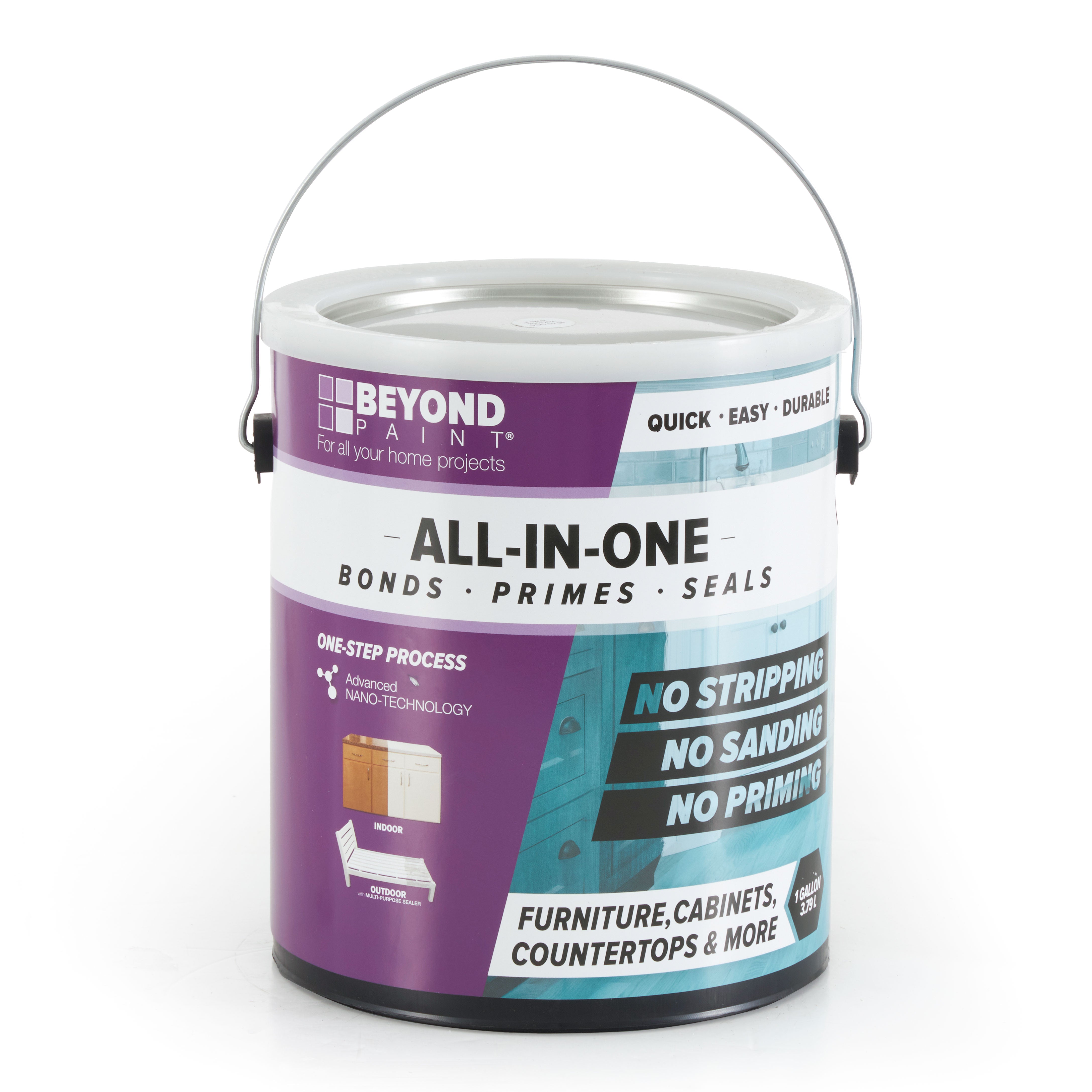 Beyond Paint Furniture and Cabinets Refinishing Paint, Gallon, Pewter Gray (Refurbished)