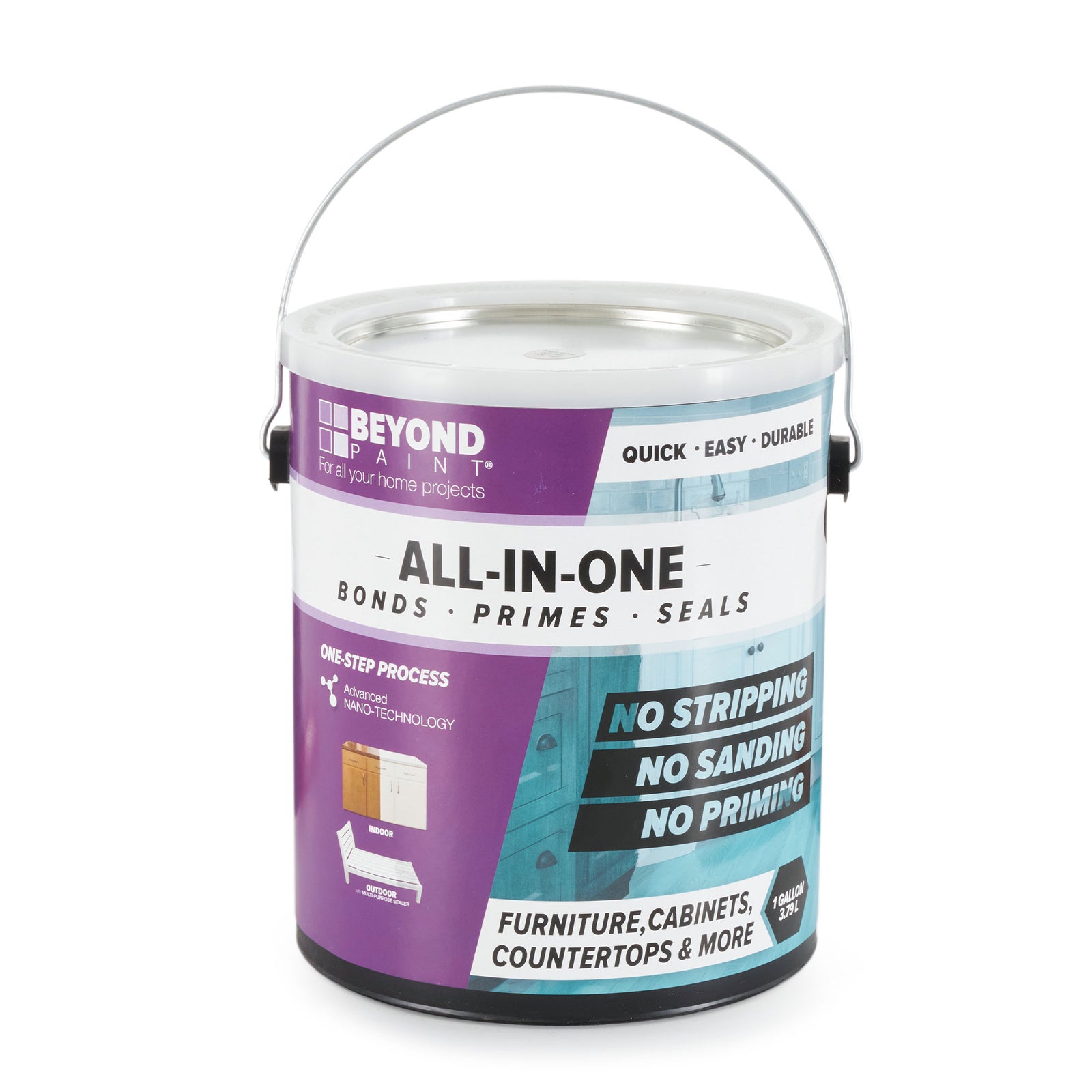 Beyond Paint Furniture Cabinets Refinishing Paint, Gallon Bright White(Open Box) - VMInnovations