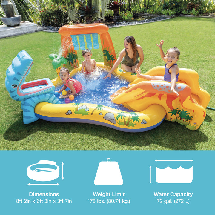 Intex Dinoland Kiddie Swimming Pool and Dinosaur Kiddie Inflatable Swimming Pool