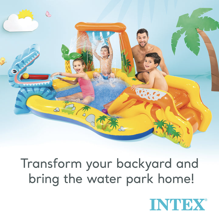 Intex Dinoland Kiddie Swimming Pool and Dinosaur Kiddie Inflatable Swimming Pool