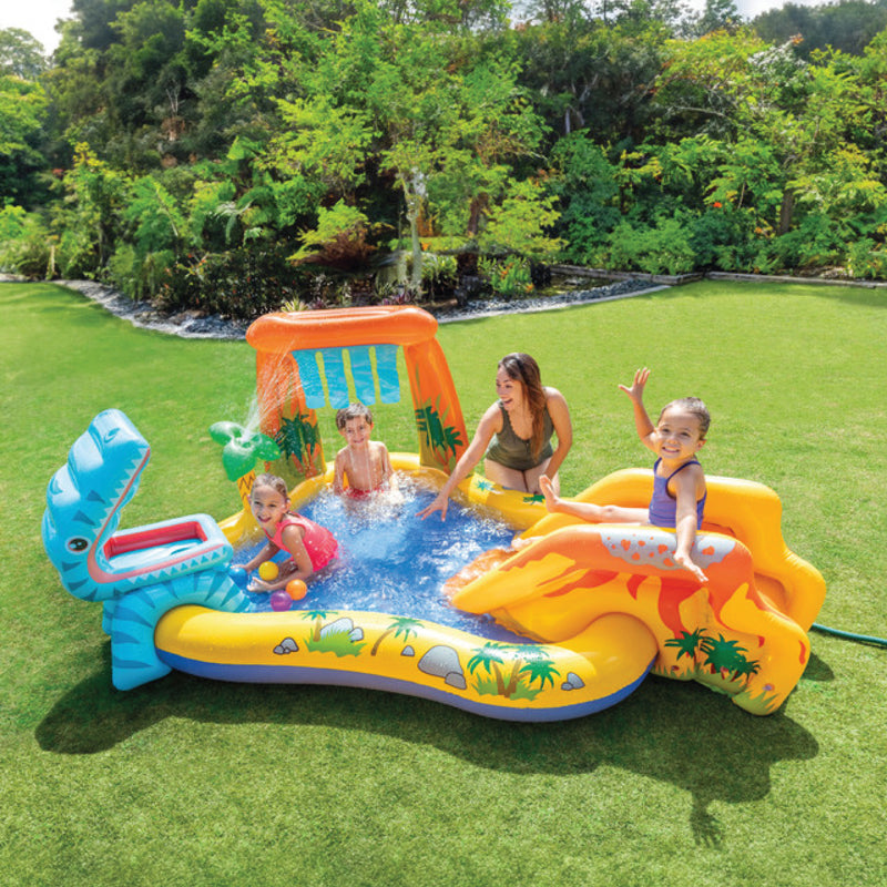 Intex Dinoland Kiddie Swimming Pool and Dinosaur Kiddie Inflatable Swimming Pool