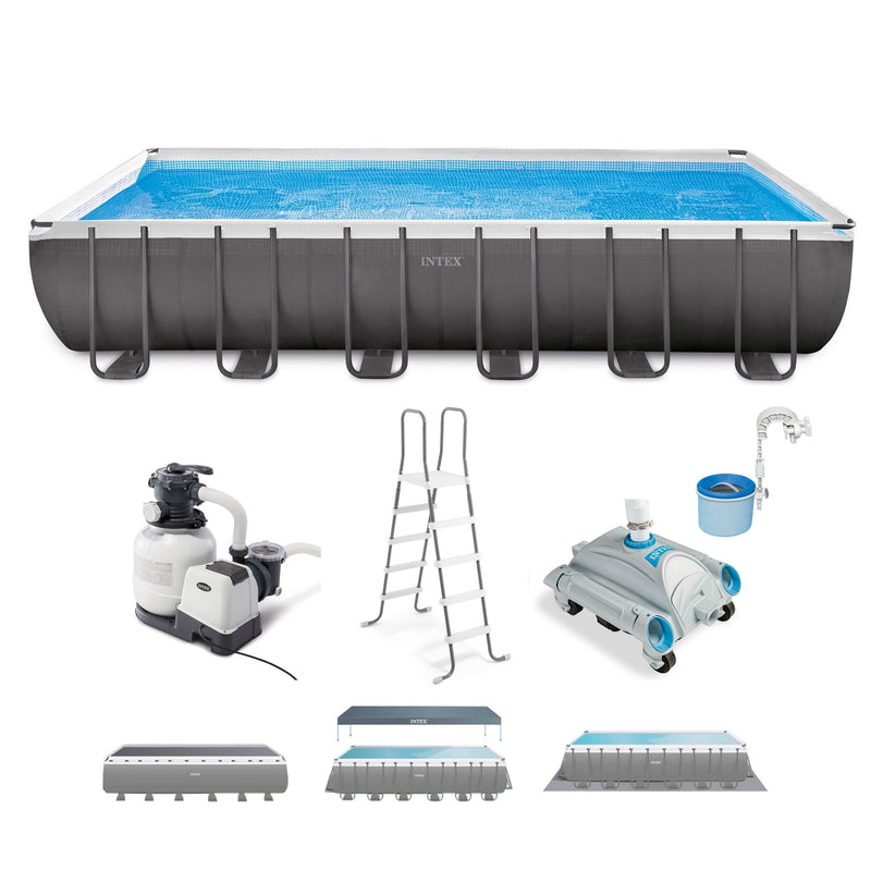 Intex 24ft x 12ft x 52in Ultra XTR Rectangular Pool, Filter, Vacuum, & Skimmer