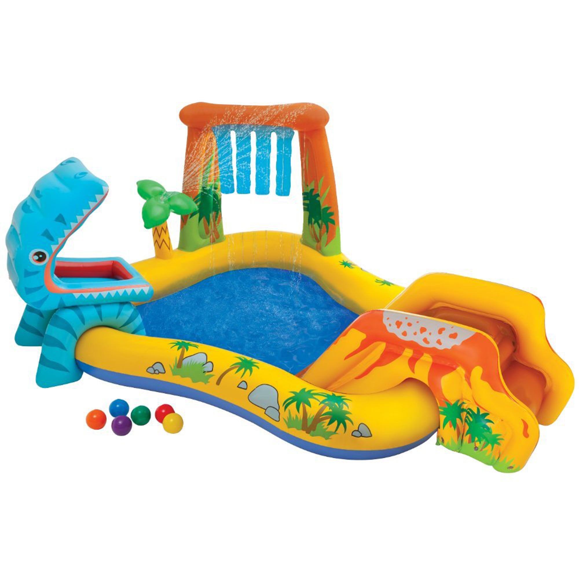 Intex 8' x 6.25' x 43" Dinosaur Play Center w/ 5' x 48" Kids Swimming Pool