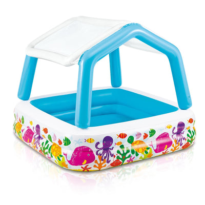 Intex 8' x 6.25' x 43" Dinosaur Play Center w/ 5' x 48" Kids Swimming Pool