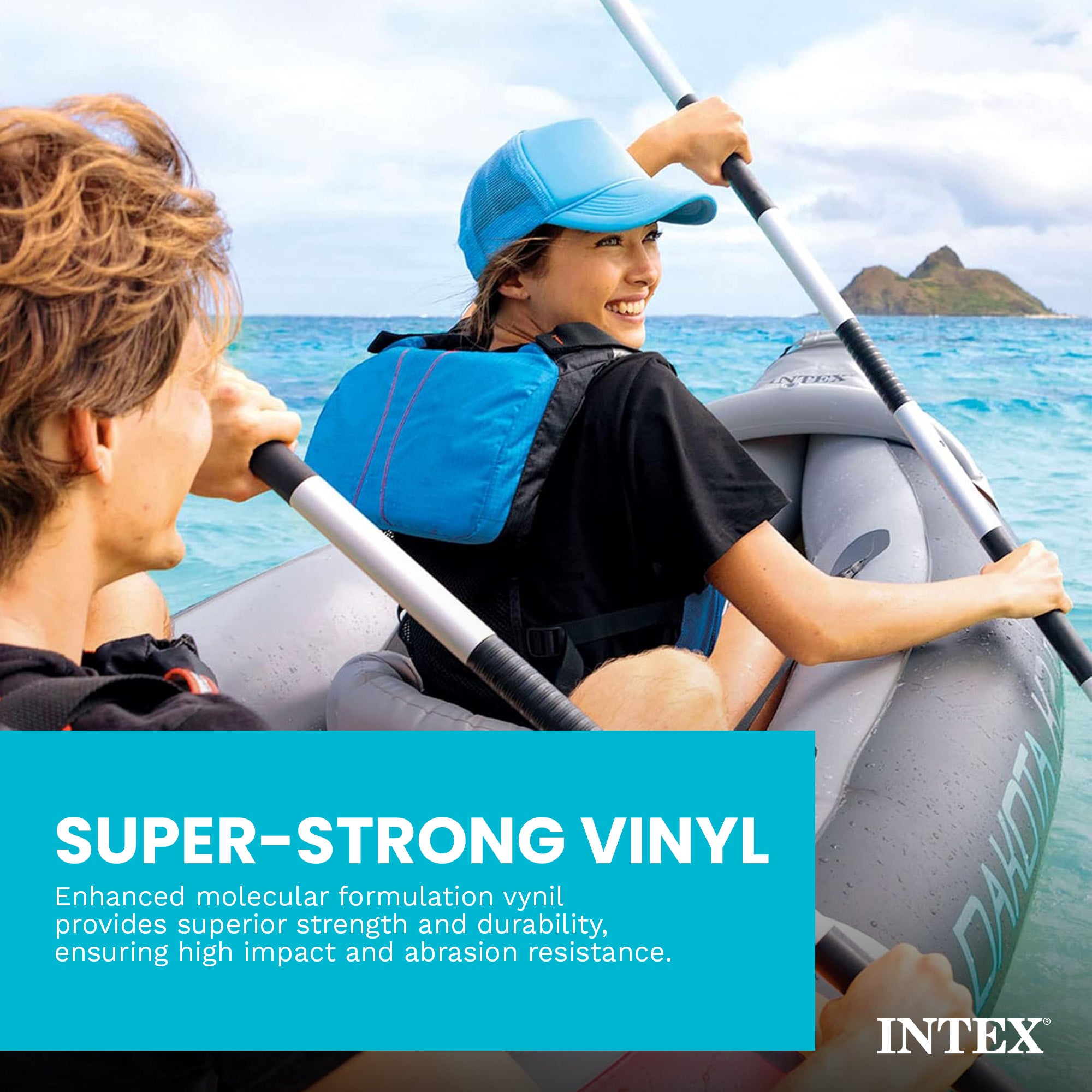 Intex Dakota K2 2 Person Vinyl Inflatable Kayak and Accessory Kit w/ Oars & Pump