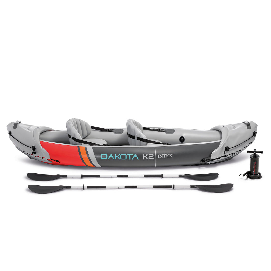 Intex Dakota K2 2 Person Vinyl Inflatable Kayak with Oars and Pump (Used) - VMInnovations