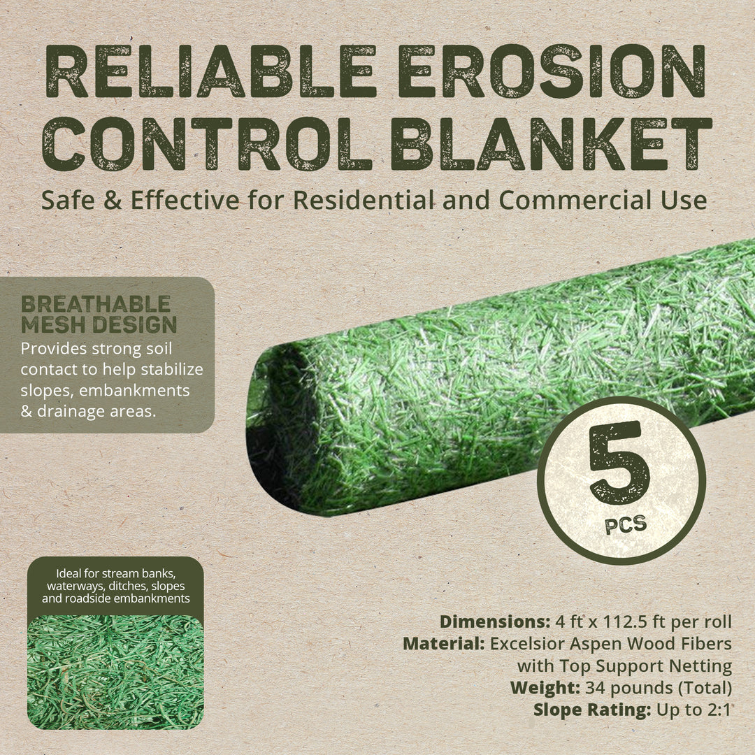 DeWitt Excelsior Landscape Erosion Control Blanket, 4'x112.5' (5 Pack)