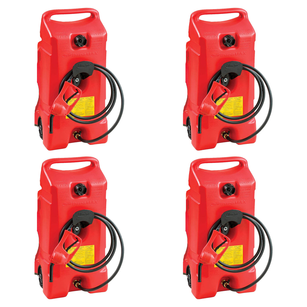 Scepter Flo N Go DuraMax 14 Gallon Portable Gas Fuel Tank with Pump, 4 Pack, Red