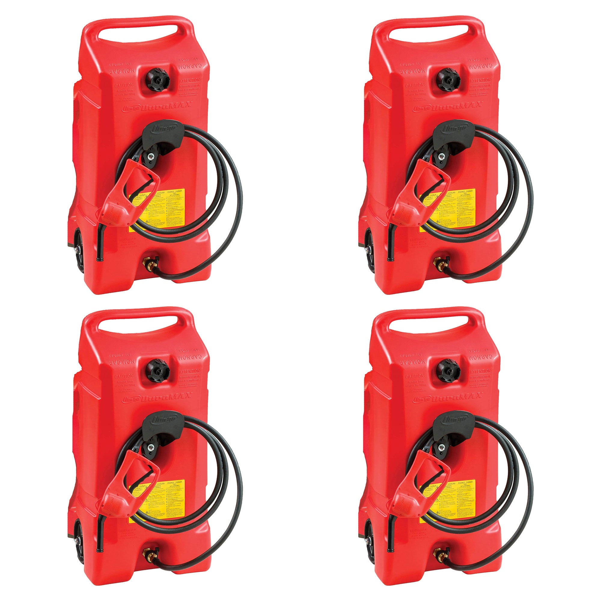 Scepter Flo N Go DuraMax 14 Gallon Portable Gas Fuel Tank with Pump, 4 Pack, Red - VMInnovations
