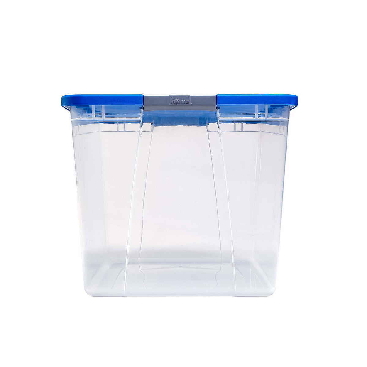 Homz 64 Qt Latch Large Clear Stackable Storage Bin w/ Blue Lid (Open Box)