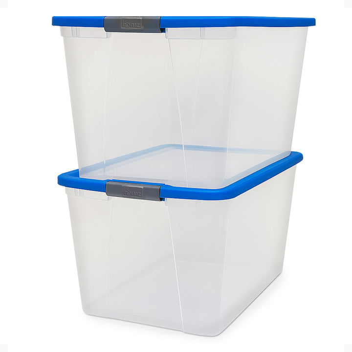 Homz 64 Qt Secure Latch Large Clear Stackable Storage Container Bin (Open Box)