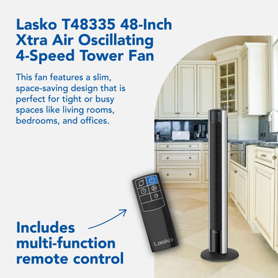 Lasko XtraAir 48 In. Tower Home Fan Air Ionizer with Remote Control (2 Pack) - VMInnovations