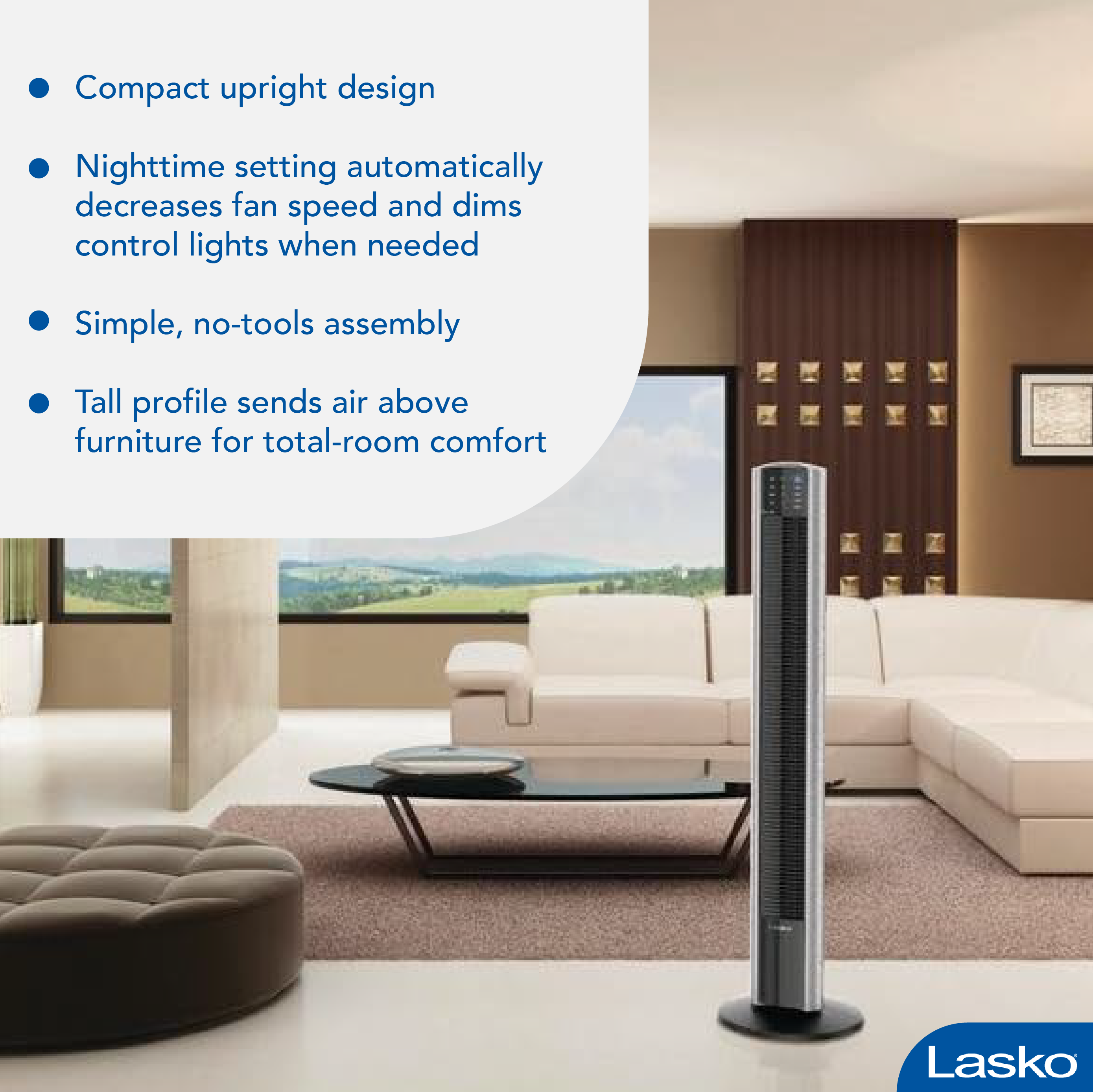 Lasko XtraAir 48 In. Tower Home Fan Air Ionizer with Remote Control (2 Pack) - VMInnovations