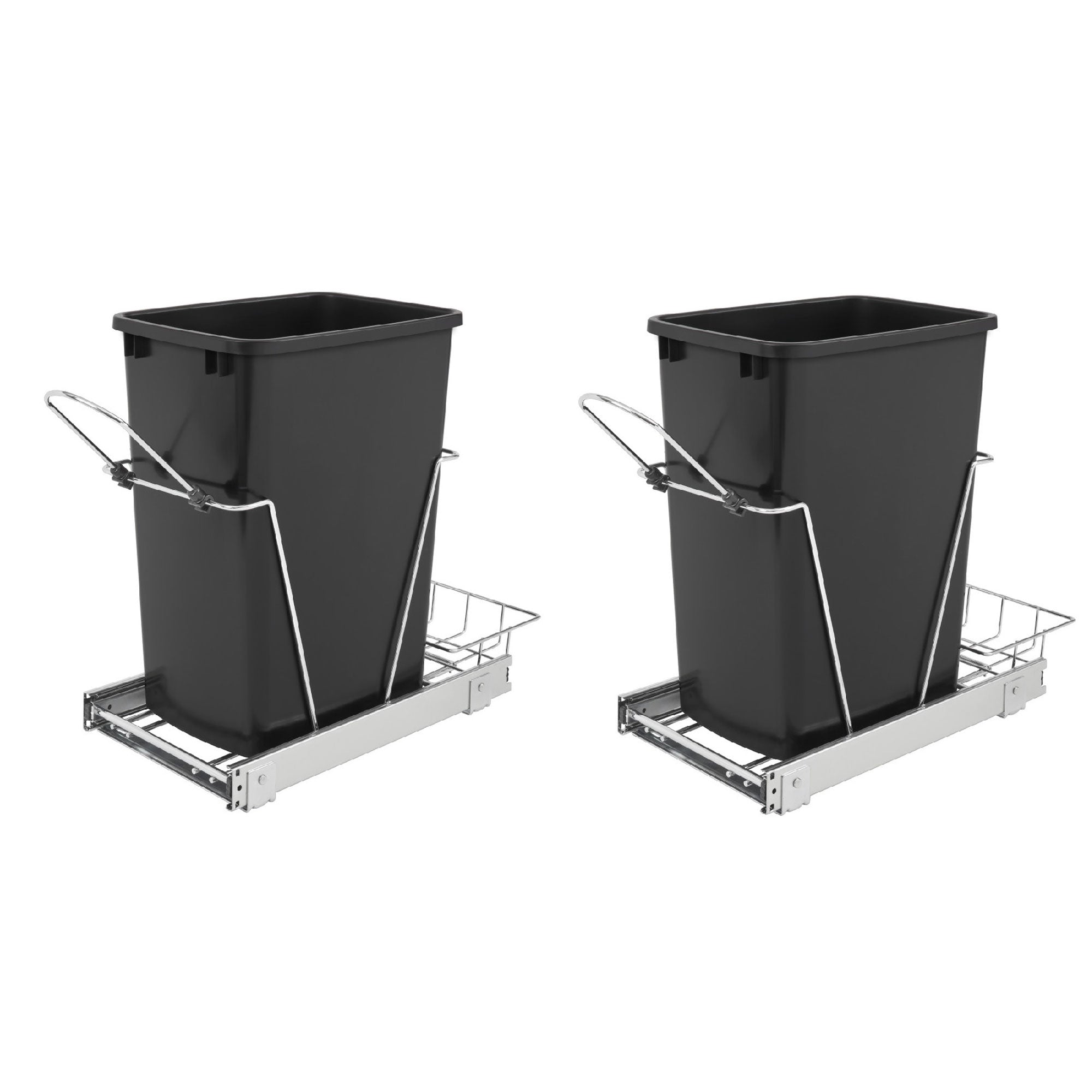 Rev A Shelf Single 35 Qt Sliding PullOut Waste Container, RV-12KD-18C S (2 Pack)