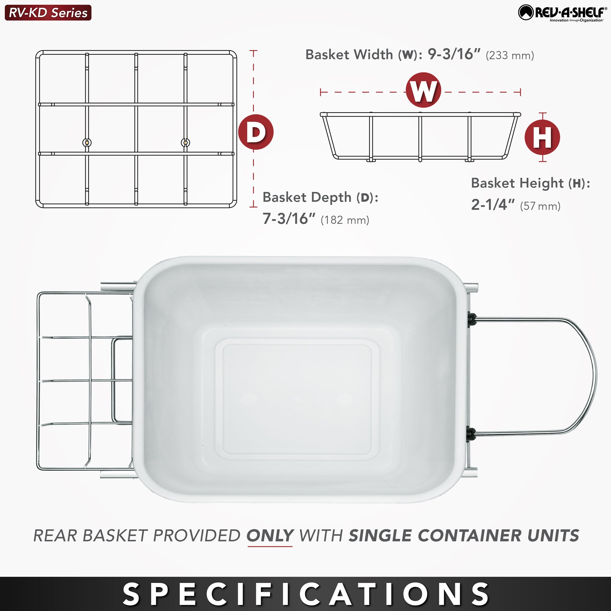 Rev A Shelf Single 35 Qt Sliding PullOut Waste Container, RV-12KD-18C S (2 Pack)
