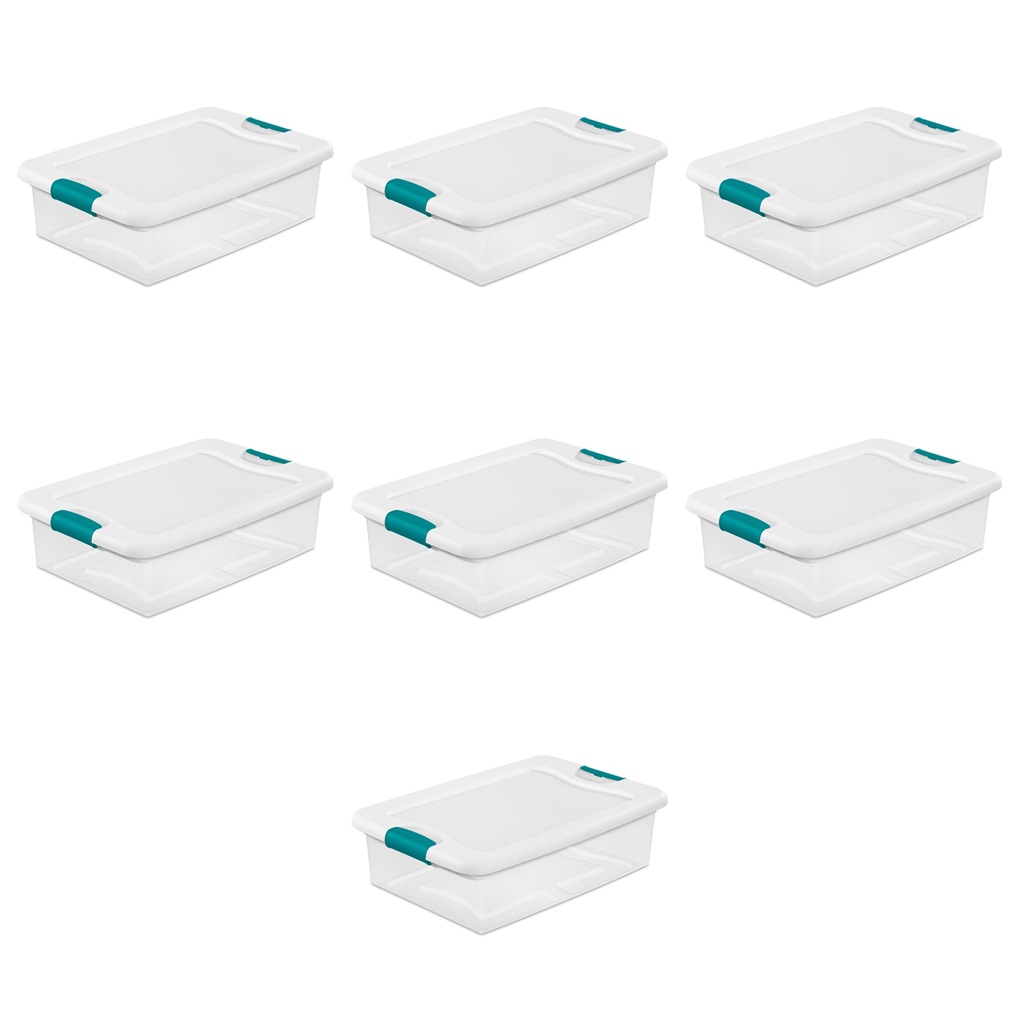 Sterilite 32 Quart Clear Stackable Latching Storage Containers with Lid, 7 Pack