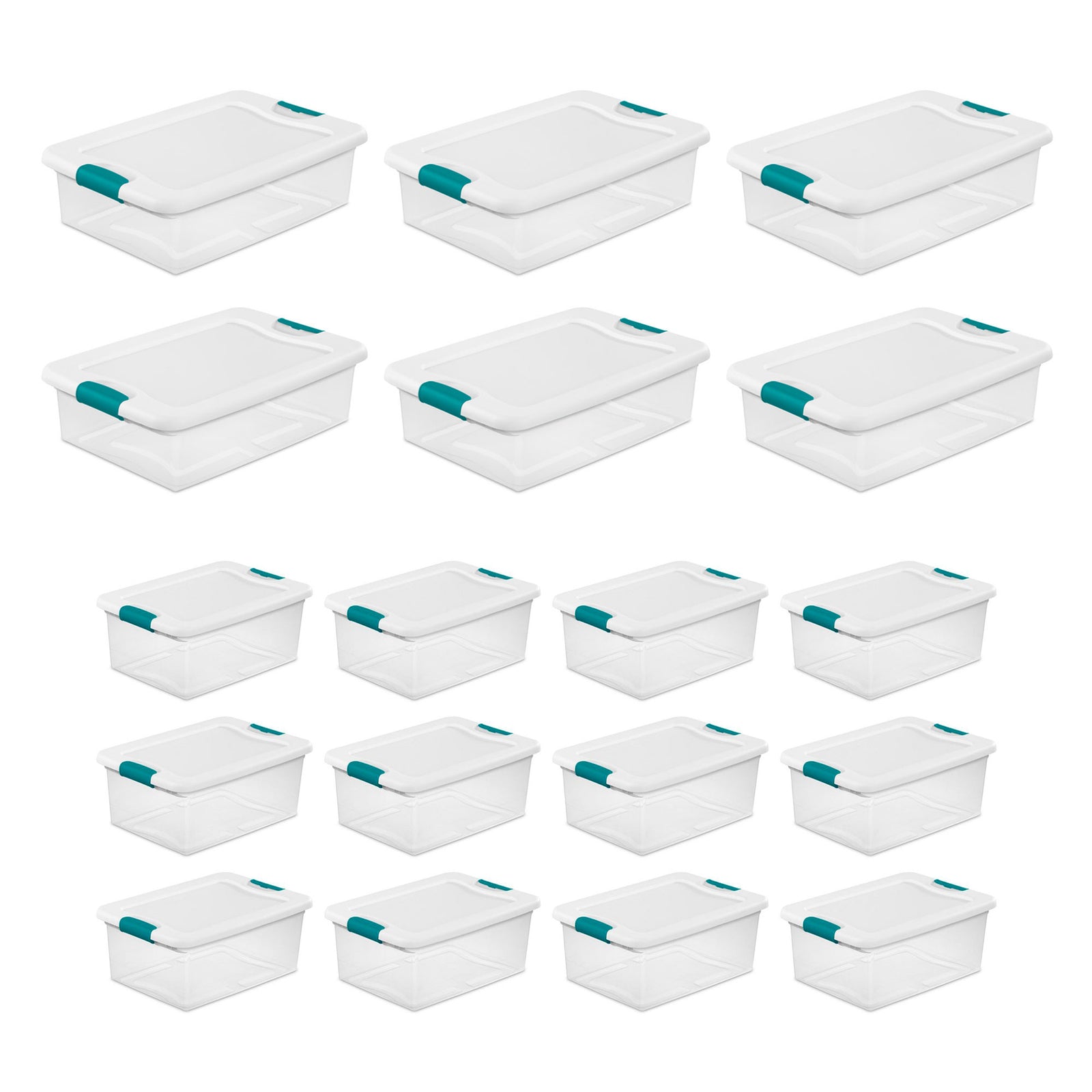 Sterilite 6 Sets of 32 Quart Latch Lid Tote & 12 Sets of 15 Quart Latch Lid Tote - VMInnovations