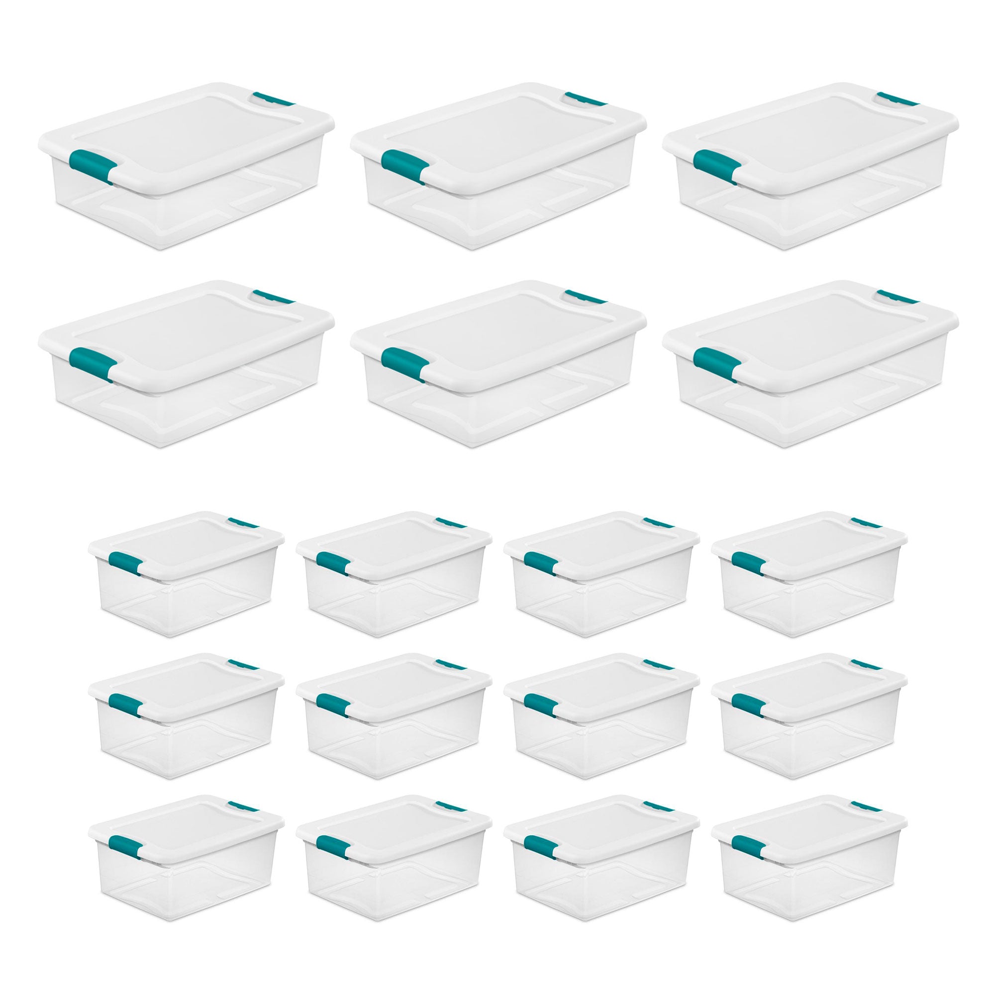 Sterilite 6 Sets of 32 Quart Latch Lid Tote & 12 Sets of 15 Quart Latch Lid Tote - VMInnovations
