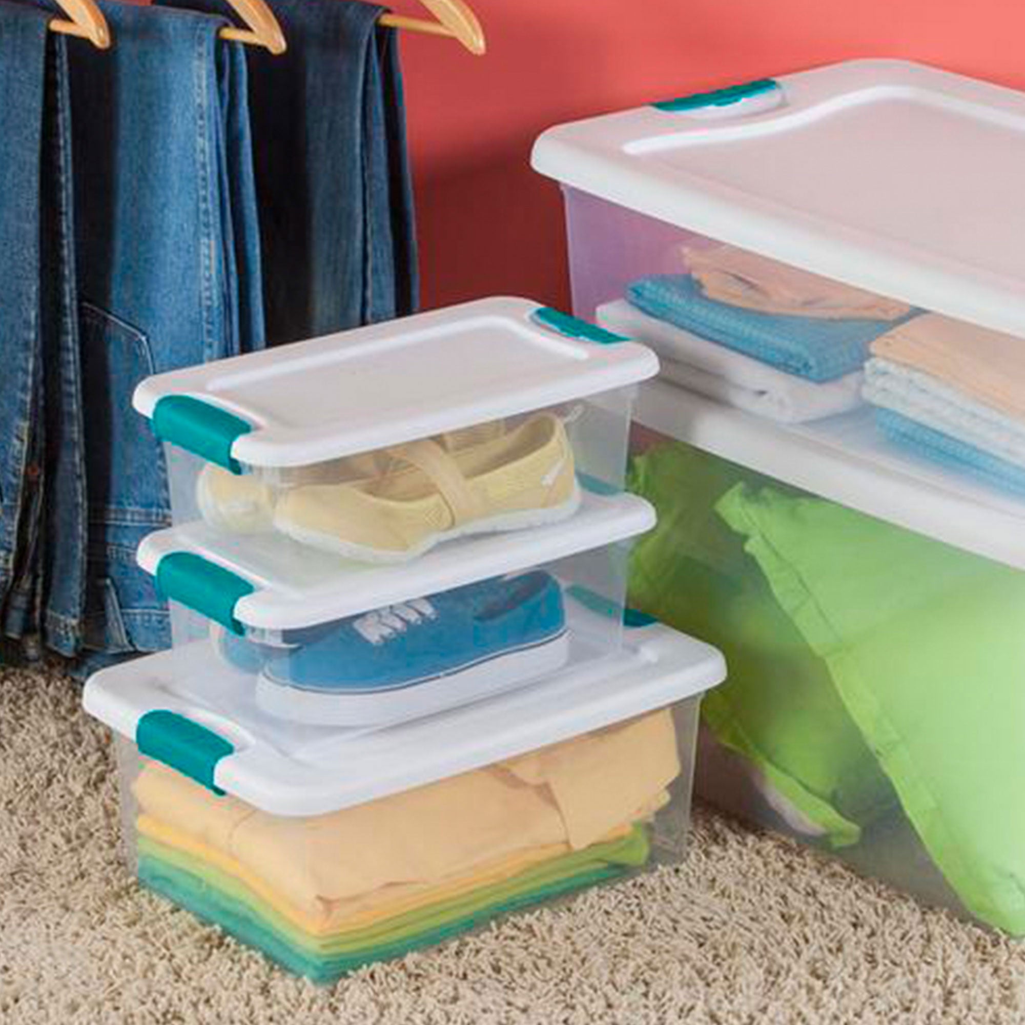 Sterilite 6 Sets of 32 Quart Latch Lid Tote & 12 Sets of 15 Quart Latch Lid Tote - VMInnovations