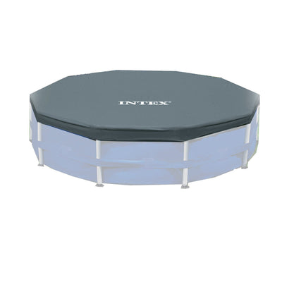 Intex 12 Foot x 30 In. Above Ground Pool & Intex 12 Foot Round Pool Cover - VMInnovations