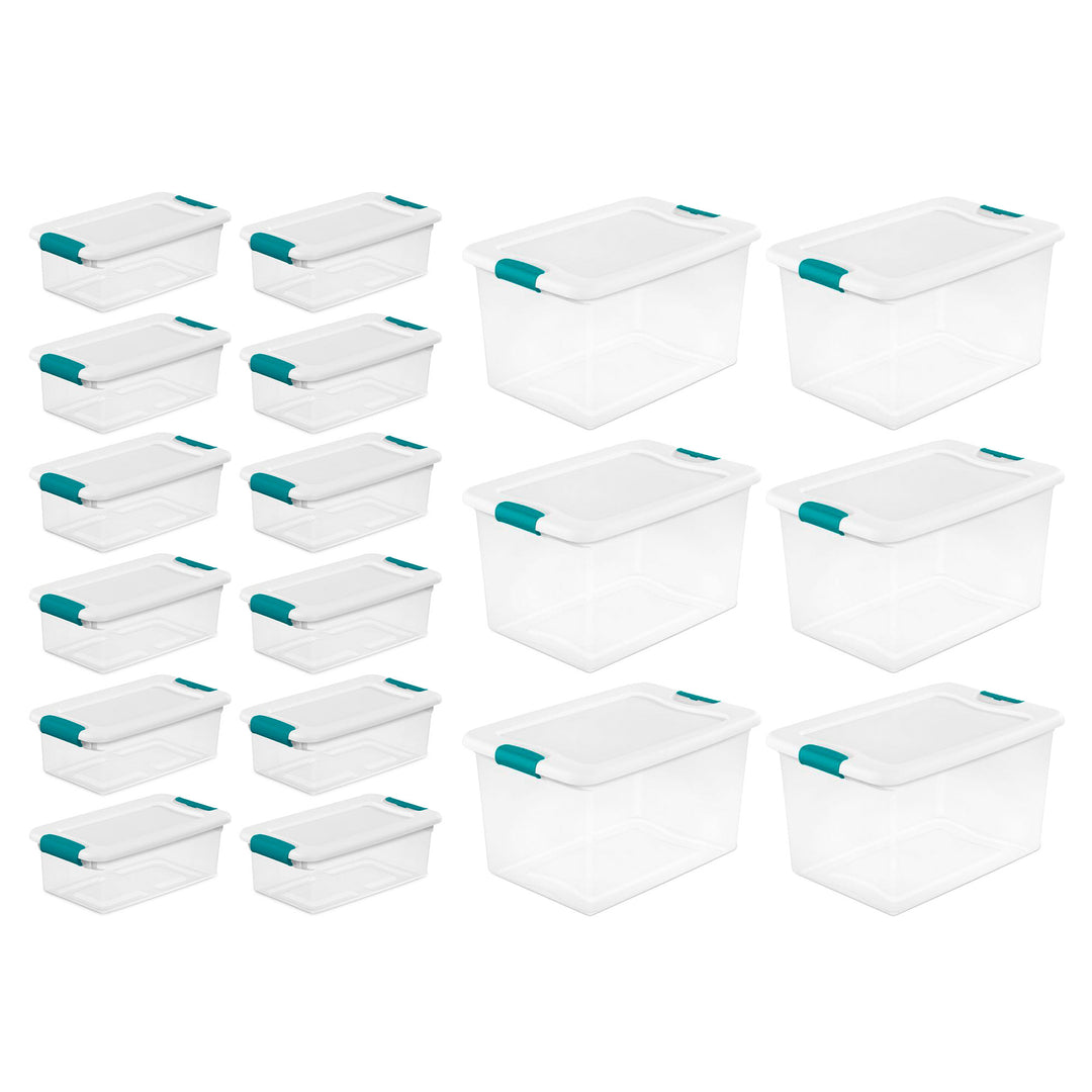 Sterilite 6 Qt Latch Storage Box,12 Pack, and 64 Qt Latch Storage Box, 6 Pack