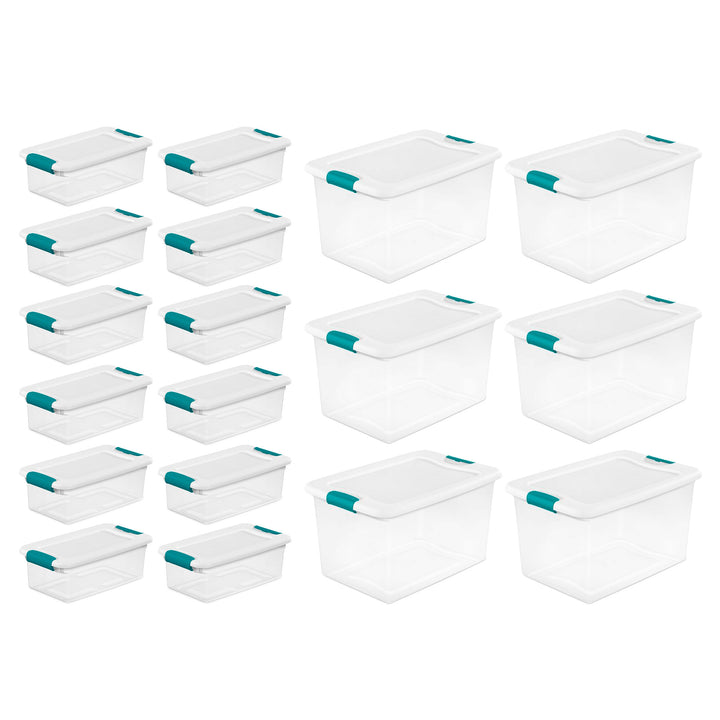 Sterilite 6 Qt Latch Storage Box,12 Pack, and 64 Qt Latch Storage Box, 6 Pack