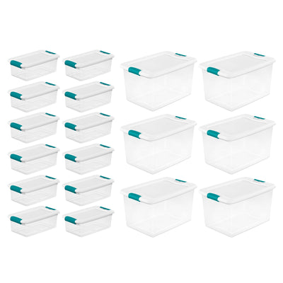 Sterilite 6 Qt Latch Storage Box,12 Pack, and 64 Qt Latch Storage Box, 6 Pack - VMInnovations