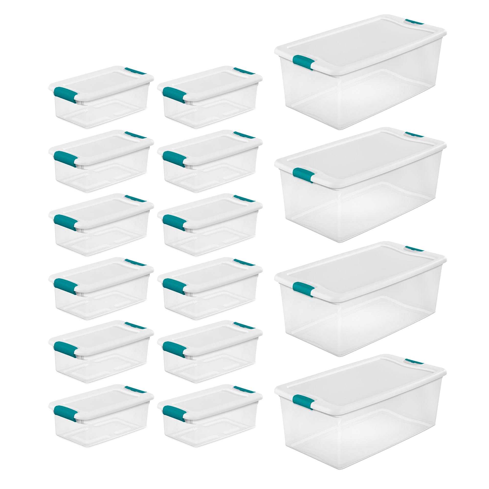 Sterilite 6 Qt Clear Storage Box Container 12 Pack and 106-Qt Storage Box 4 Pack - VMInnovations