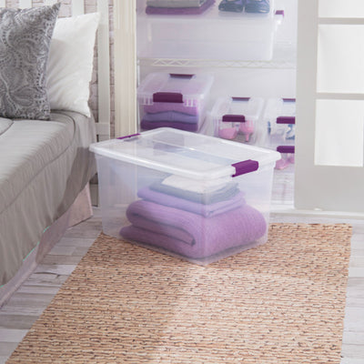 Sterilite Plastic Latching Storage Tote, 66Qt, 6 Pack & Shoe Box, 6Qt, 12 Pack - VMInnovations