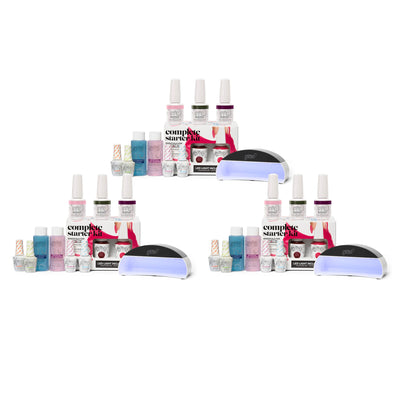 Gelish Gel Nail Polish Starter Kit, 9 mL with 5 Colors and LED Light, (3 Pack)