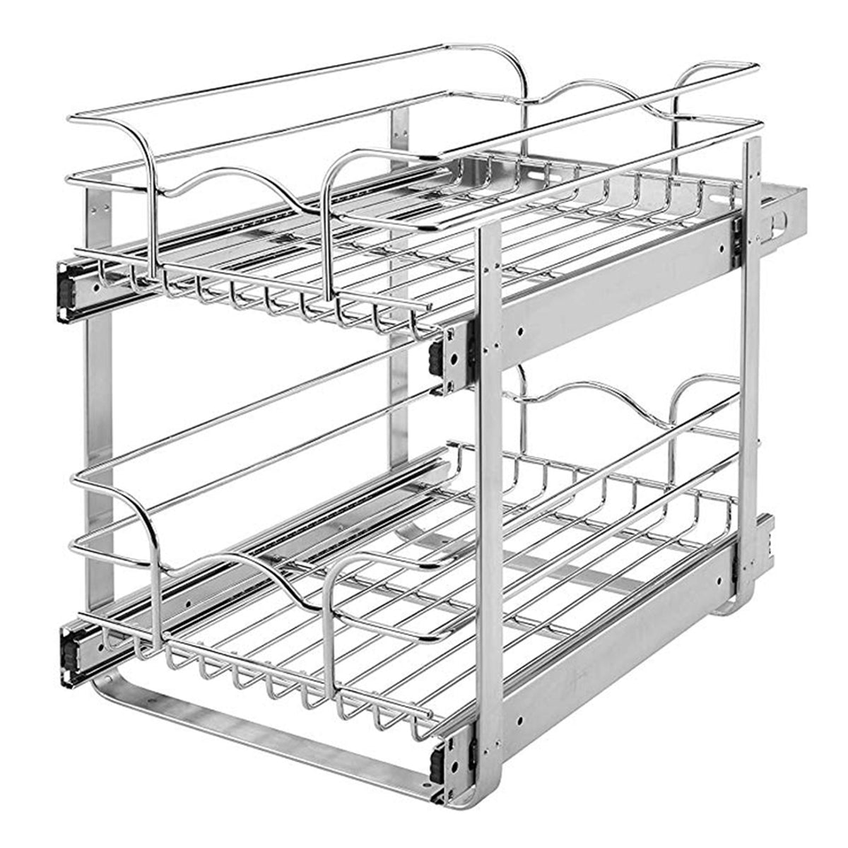 Rev-A-Shelf 5WB2-0918-CR 9"x18" Cabinet 2 Tier Pull Out Wire Baskets (2 Pack)