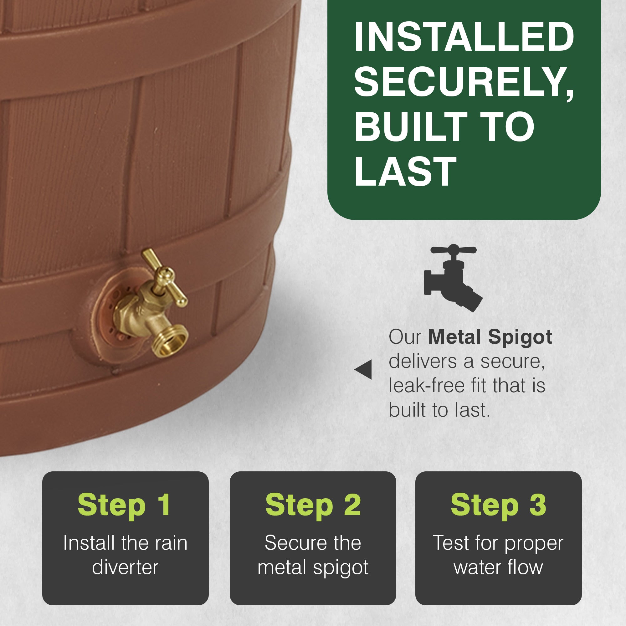 Good Ideas Rain Wizard Storage Collection Rain Barrel 50-Gallon, Terra Cotta