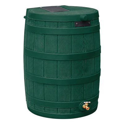 Good Ideas Rain Wizard Water Storage 50 Gal Capacity Collection Barrel, Green