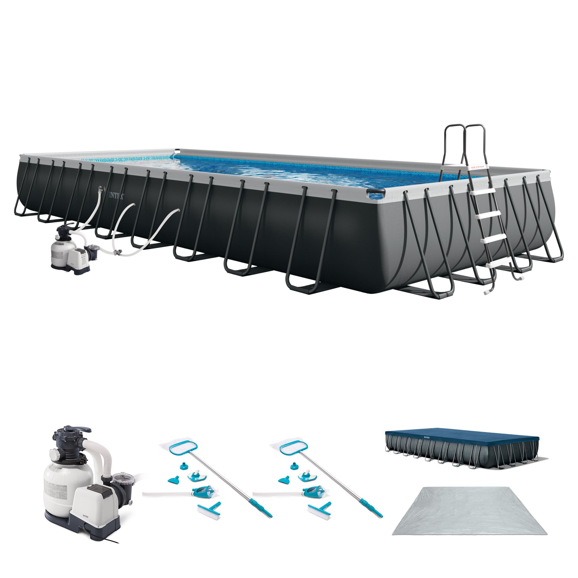 Intex 32ft x 16ft x 52in Rectangular Ultra XTR Pool & Maintenance Kit (2 Pack) - VMInnovations