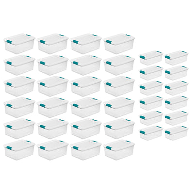 Sterilite 15 Quart Latch Lid Tote, 24 Pack, and 6 Quart Latch Lid Tote, 12 Pack