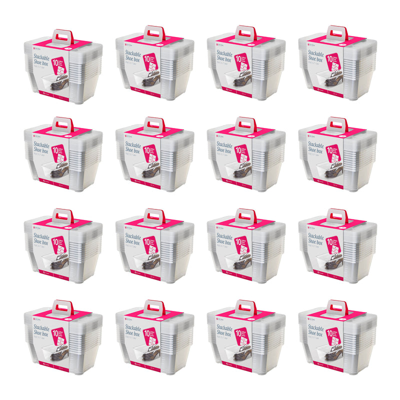 Life Story 6L Shoe & Closet Storage Box Stacking Containers, Clear (160 Pack)