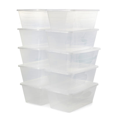 Life Story 6L Shoe & Closet Storage Box Stacking Containers, Clear (160 Pack) - VMInnovations