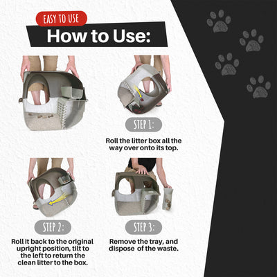 Omega Paw Roll'n Clean No Scoop Self-Cleaning Home Cat Litter Box, Green (Used) - VMInnovations