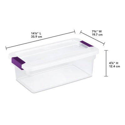 Sterilite 6 Quart Plastic ClearView Latch Box Storage Container Tote, 72 Pack
