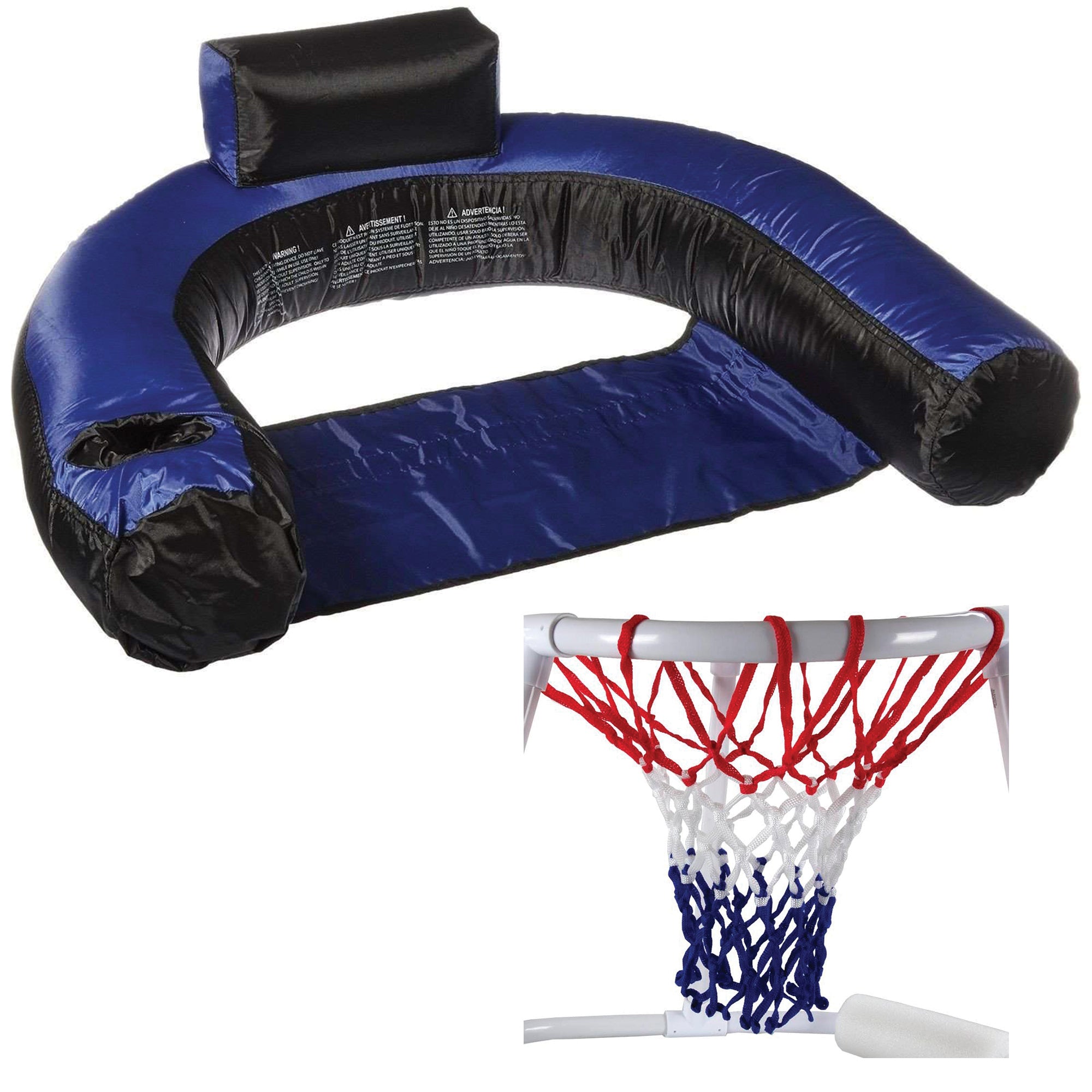 Swimline Inflatable Swimming Pool Chair Float & Swimming Pool Basketball Game