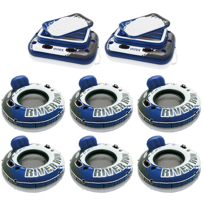 Intex Mega Chill II 72 Can Cooler (2 Pack) & 1 Person Inflatable Raft (6 Pack)