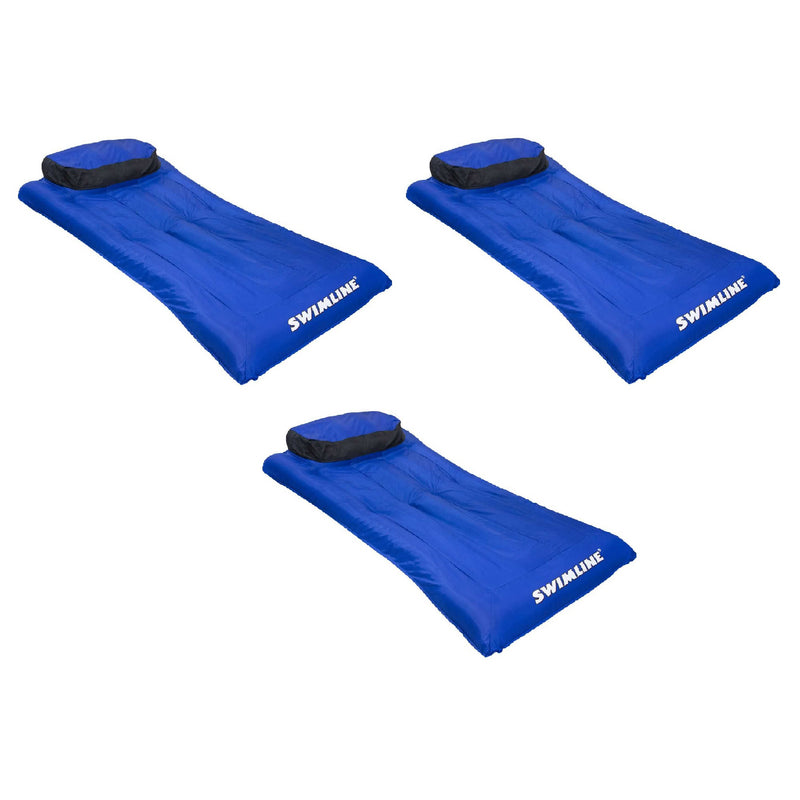 Swimline 9057 Swimming Pool Inflatable Fabric Covered Air Mattress (3 Pack)