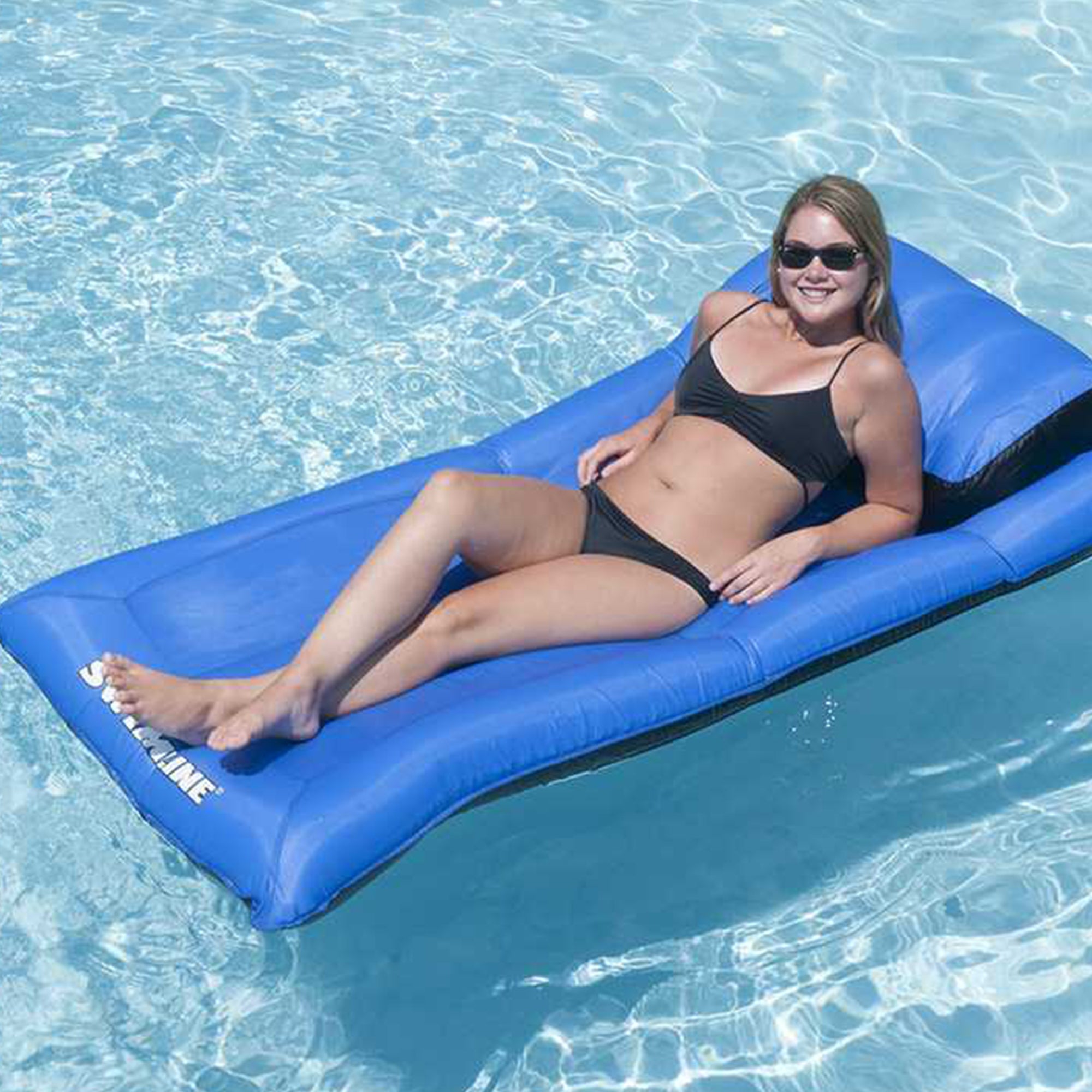 Swimline 9057 Swimming Pool Inflatable Fabric Covered Air Mattress (3 Pack) - VMInnovations