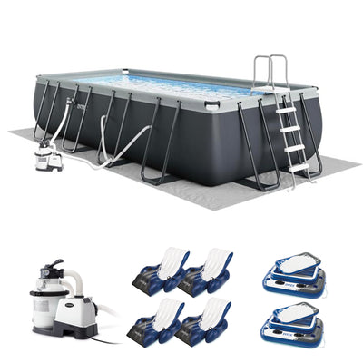 Intex 18ft x 9ft x 52in Ultra XTR Frame Pool, Cooler (2 Pack), & Float (4 Pack) - VMInnovations
