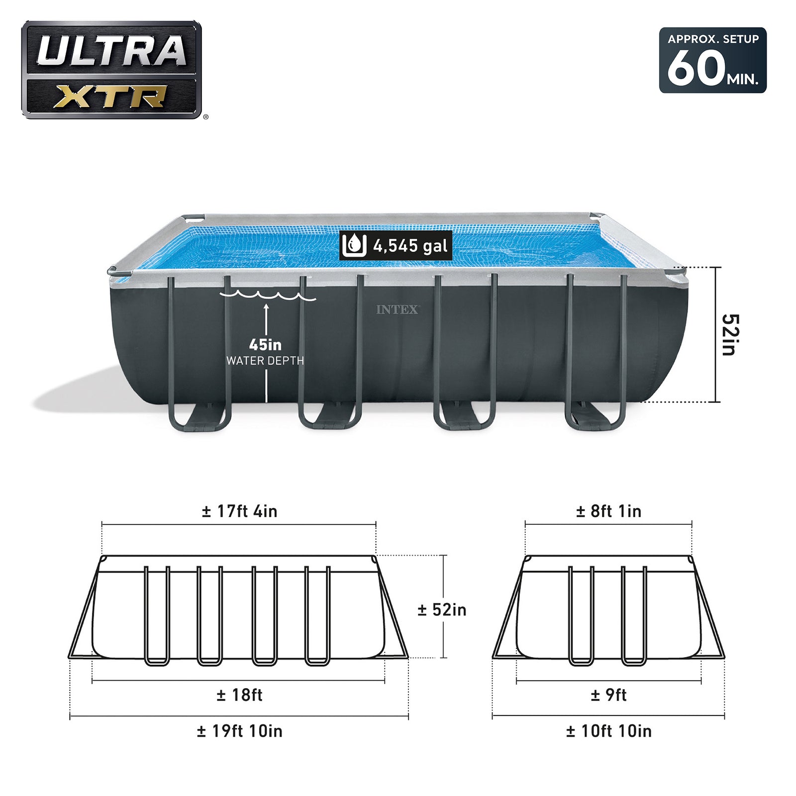 Intex 18ft x 9ft x 52in Ultra XTR Frame Pool, Cooler (2 Pack), & Float (4 Pack) - VMInnovations