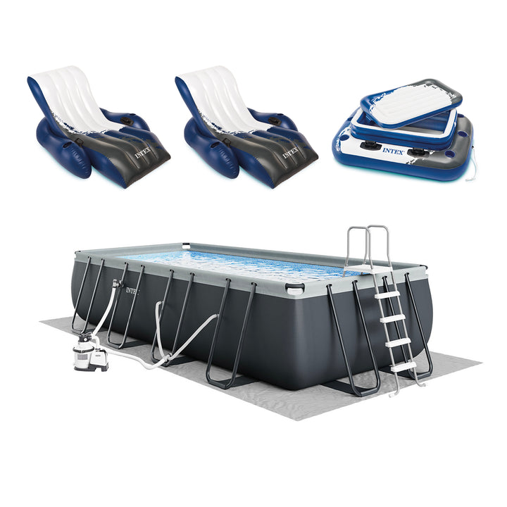 Intex 18ft x 9ft x 52in Ultra XTR Frame Pool, Cooler (2 Pack), & Float (4 Pack)
