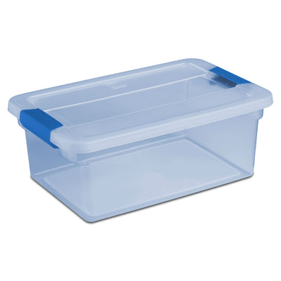 Sterilite ClearView Latch 15 Quart Plastic Storage Container Bin, Blue (12 Pack) - VMInnovations