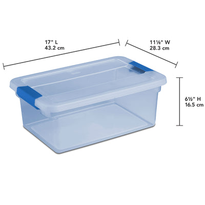 Sterilite 15 Qt Clear Plastic Storage Container Bin with Latching Lid (24 Pack)