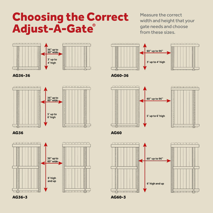 Adjust-A-Gate Build Kit, 60"-96"(2 Pack) w/ Gate Building Kit, 36"-60" (2 Pack)