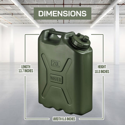 Scepter BPA Durable 5 Gallon 20 Liter Portable Water Storage Container, Green - VMInnovations